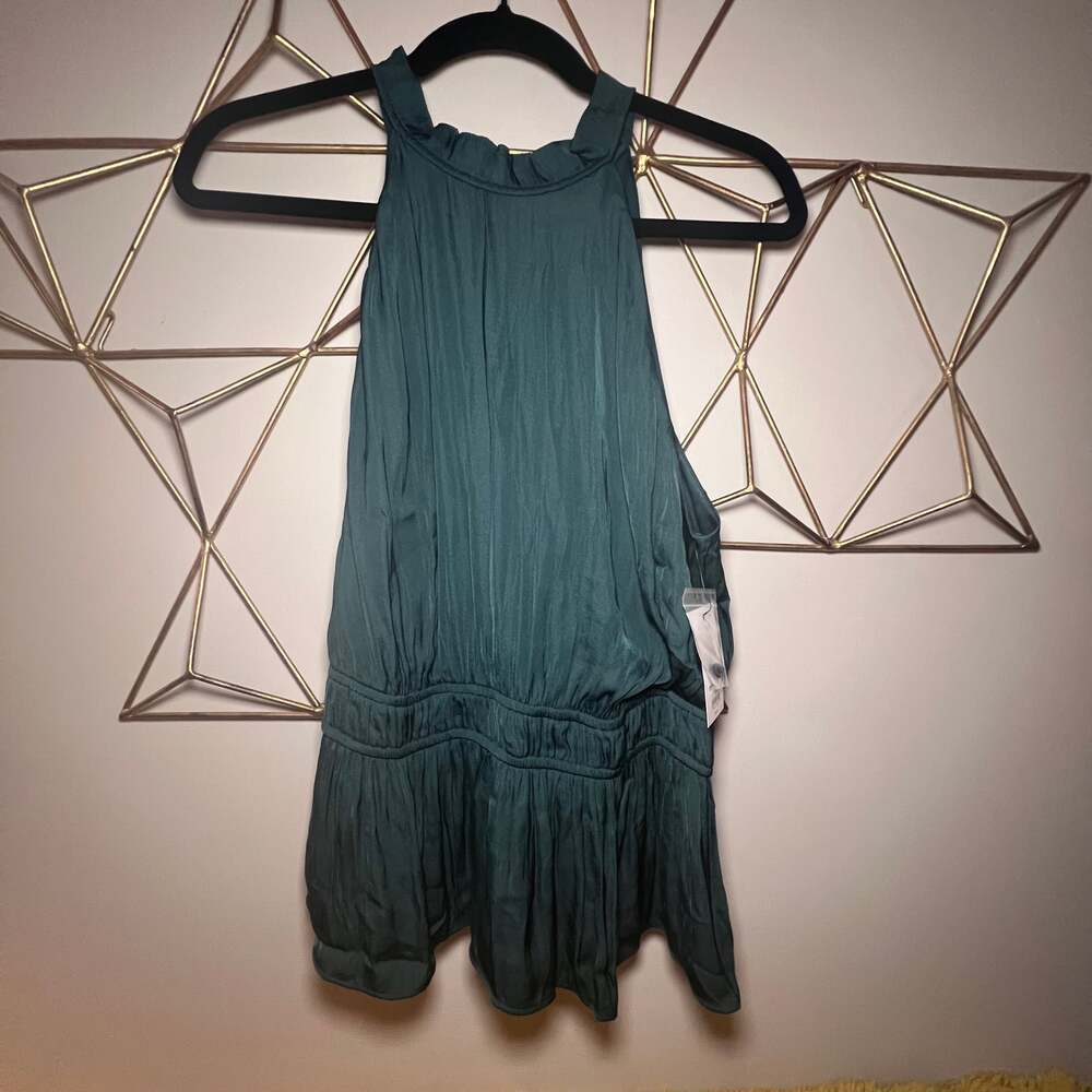 Nine West Teal Sleeveless Halter Blouse